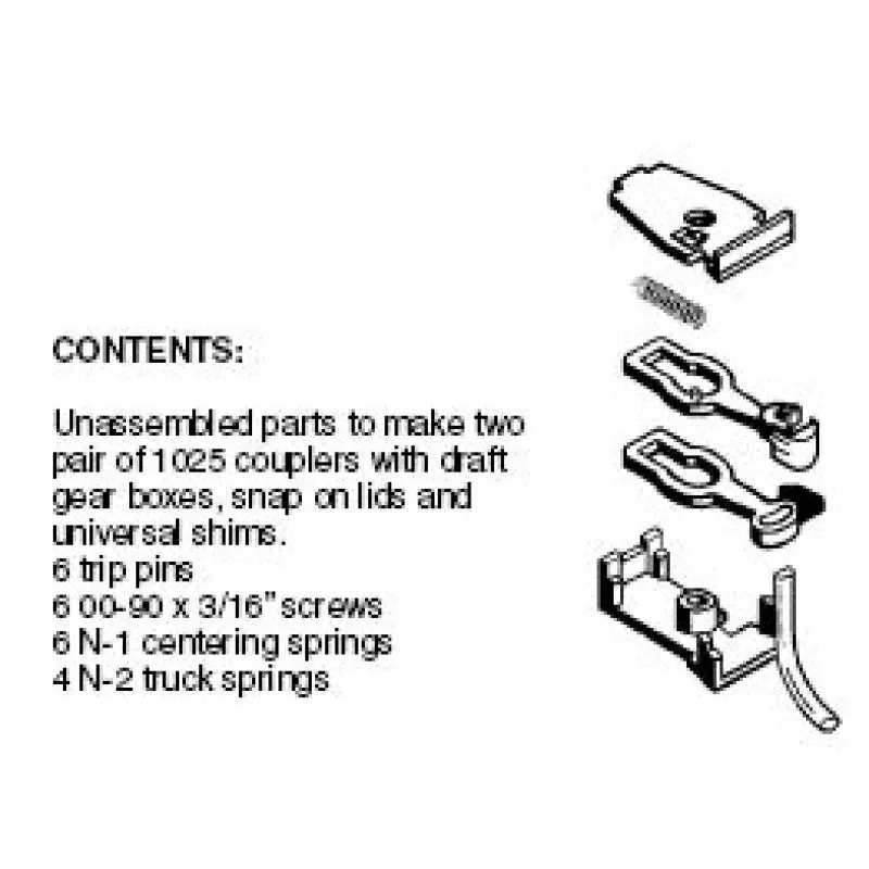 00102011 - Unassembled Rda Universal Body Mount Couplers - 2 Pair (N Scale) 1