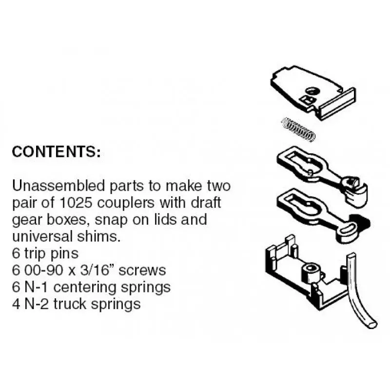 00102012 - Unassembled Rda Universal Body Mount Couplers - Brown - 2 Pair (N Scale) 1