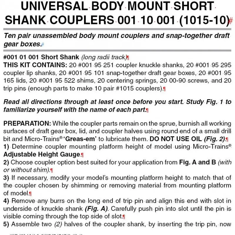 00110001 - Universal Body Mount Couplers - Short Shank - 10 Pair (N Scale) 1