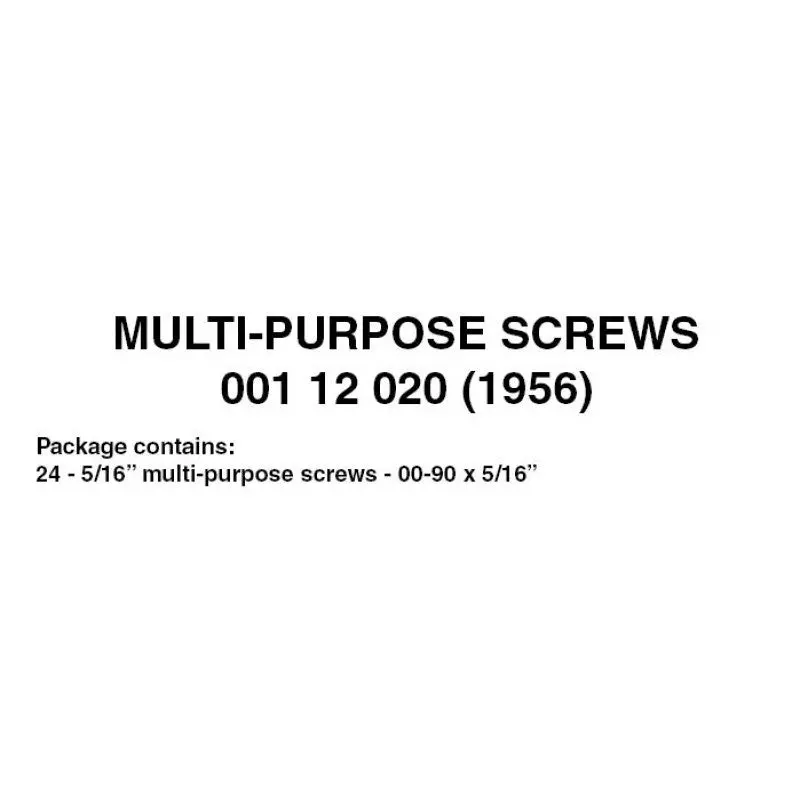 00112020 - Multi Purpose Screws 00-90 X 5/16” - 24Pc (N Scale) 1