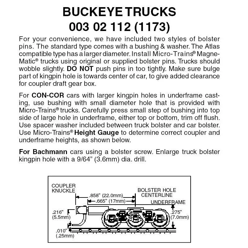00302112 - Buckeye Bogies - 1 Pair (N Scale) 1