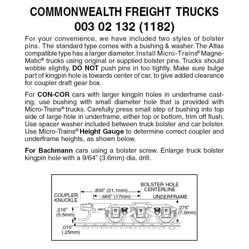 00302132 - Commonwealth Freight Bogies - 6 Wheel - 1 Pair (N Scale) 1