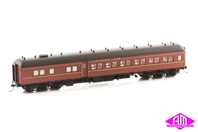 12 Wheel Passenger Car - Dining Car - Indian Red - Ab 92 1