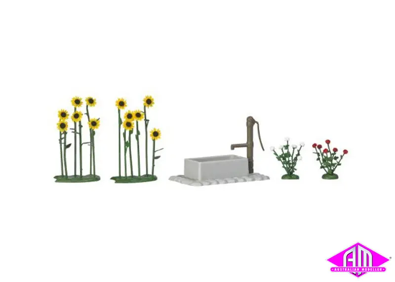 1232 - Sunflowers & Roses With Water Pump (Ho Scale) 1