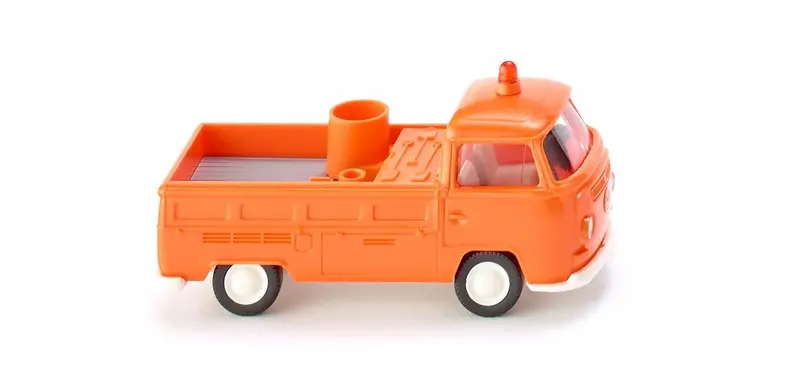 17031601 - Vw T2 Flatbed Truck - Municipal Vehicle Orange (Ho Scale) 1
