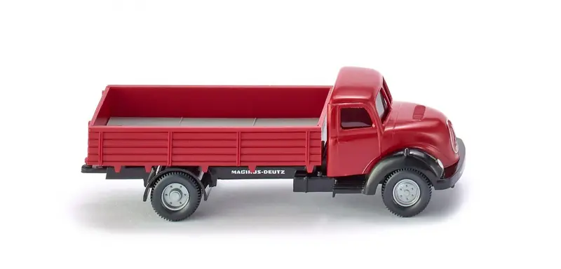 17042601 - Magirus Sirius Flatbed Truck - Red (Ho Scale) 1