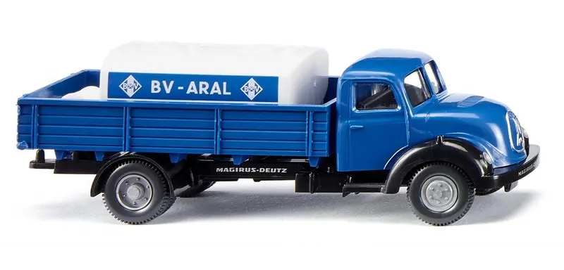 17043803 - Magirus Sirius Flatbed Lorry With Trailer Tank - Aral Logo (Ho Scale) 1