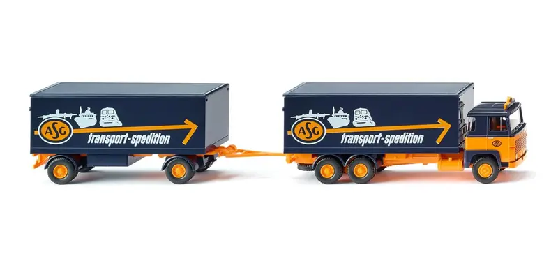 17045703 - Scania 111 Box Trailer Road Train - Asg Logo (Ho Scale) 1