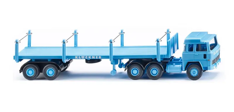 17051846 - Magirus 235 D Stanchion Trailer Truck - Klöckner Logo (Ho Scale) 1