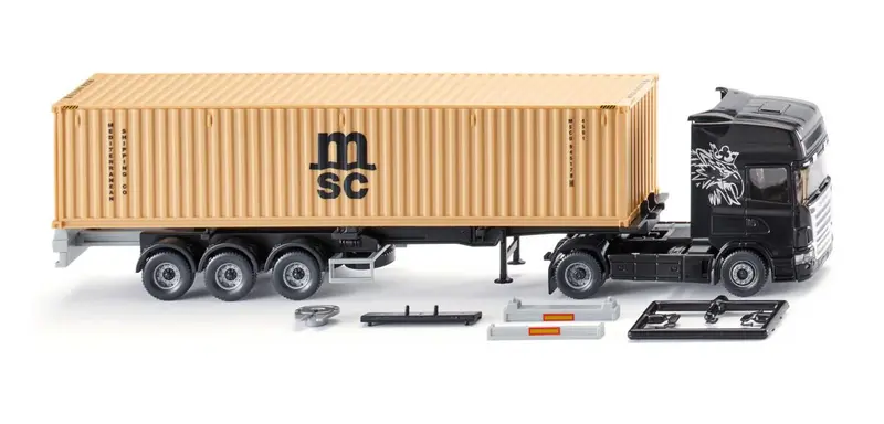 17052349 - Scania Container Semi Truck (Ng) - Msc Logo (Ho Scale) 1
