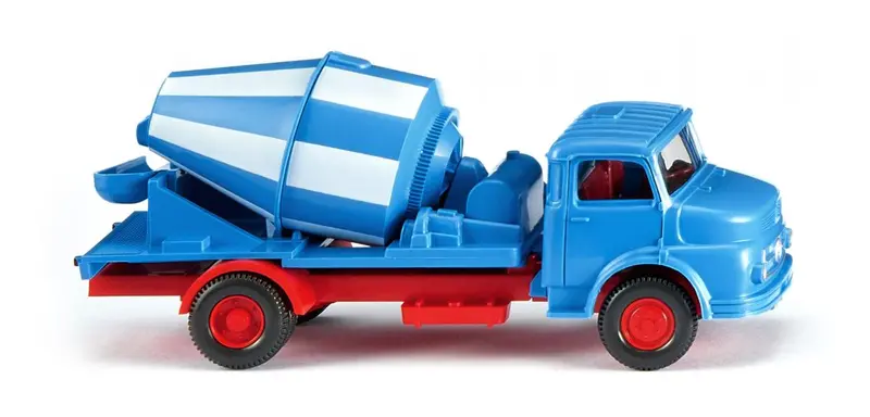 17053202 - Mercedes Benz Short Bonnet Concrete Mixer - Blue/White (Ho Scale) 1