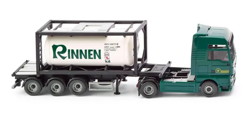 17053601 - Man Tgx Tank Container Semi Truck 20' - Rinnen Logo (Ho Scale) 1