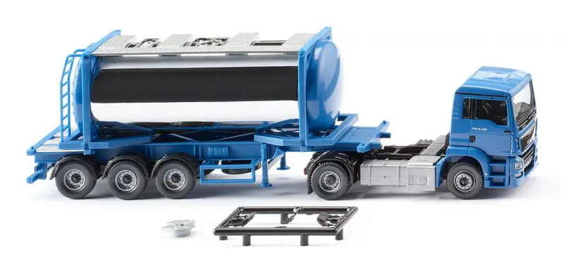 17053605 - Man Tgs Euro 6C Swap Tank Container Semi Truck - Sky Blue (Ho Scale) 1
