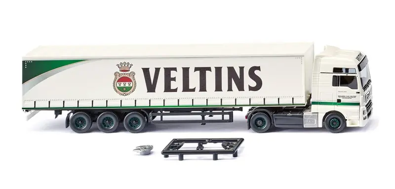 17053710 - Man Tgx Euro 6C Curtain Sided Semi Trailer - Veltins Logo (Ho Scale) 1