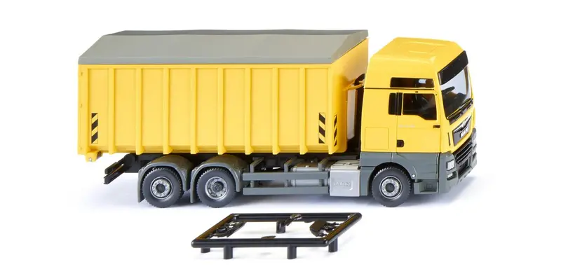 17067205 - Man Tgx Euro 6C/Meiller Roll-Off Dump - Zinc Yellow (Ho Scale) 1
