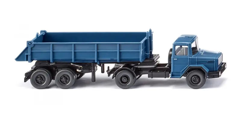 17067706 - Magirus Deutz Rear Tipper Semi Truck - Blue (Ho Scale) 1