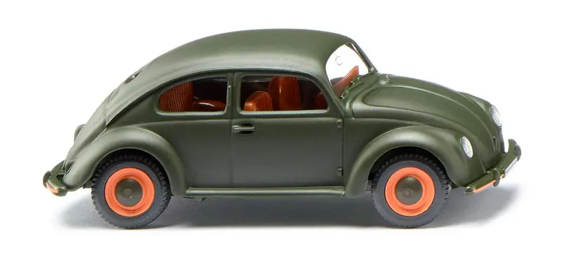 17083018 - Volkswagen Pretzel Beetle - Dark Matte Green (Ho Scale) 1