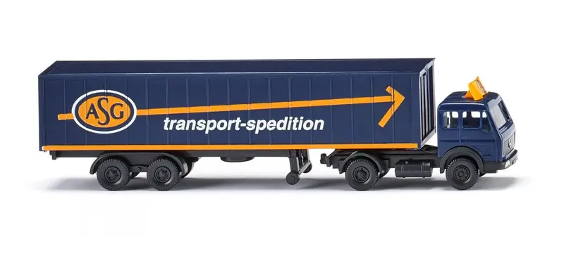 17095003 - Mercedes Benz Container Tractor Trailer - Asg Logo (N Scale) 1