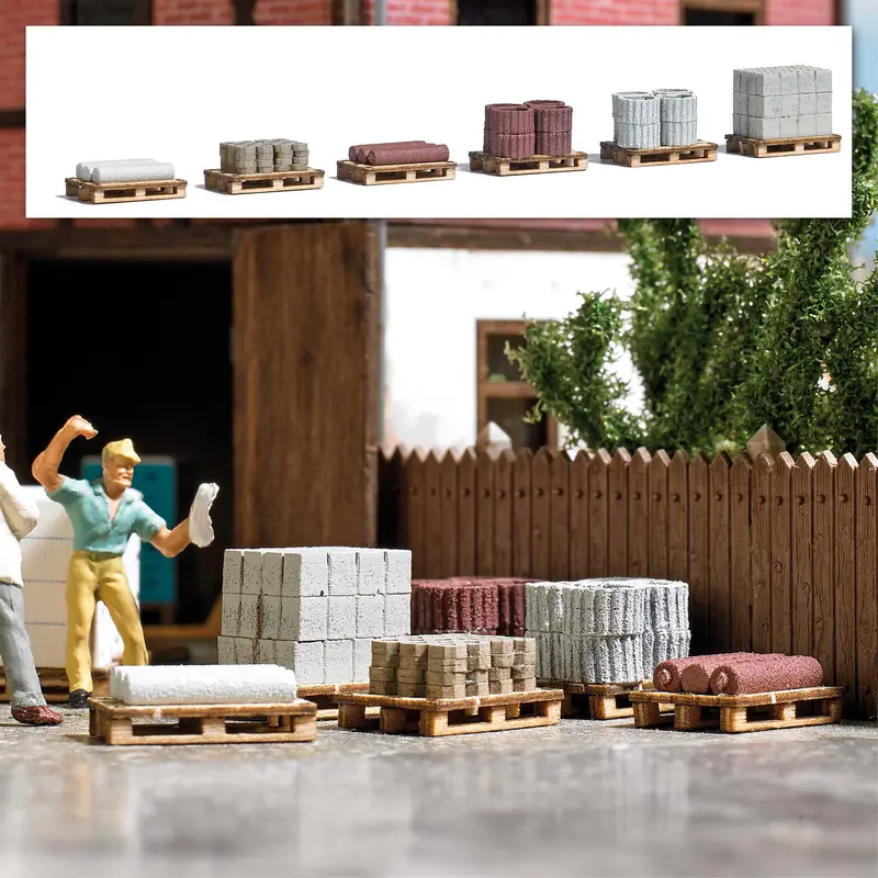 1813 - Scenery Set - Pallets With Building Materials (Ho Scale) 1