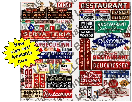 184-36 - Restaurant & Cafe Signs (N Scale) 1