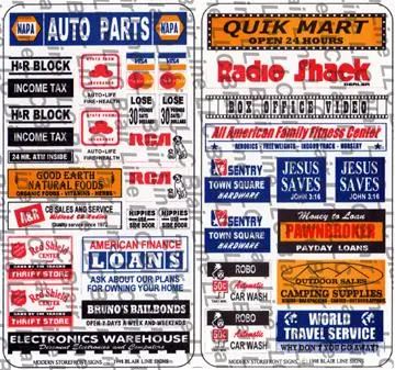 184-50 - Modern Storefront Signs (N Scale) 1