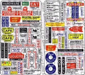 184-51 - "Main St." Storefront Signs (N Scale) 1