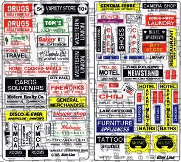 184-54 - "Main St." Storefront Signs Ii (N Scale) 1
