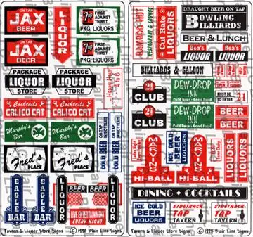 184-59 - Tavern & Liquor Store Signs (N Scale) 1