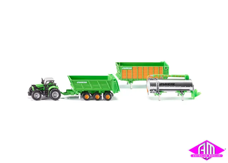 1848 - Deutz-Fahr Tractor With Trailer Set (Ho Scale) 1