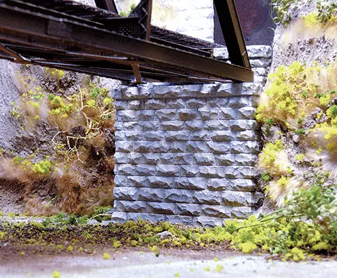 214-9840 - Single Bridge Abutments - Cut Stone 2Pc (N Scale) 1