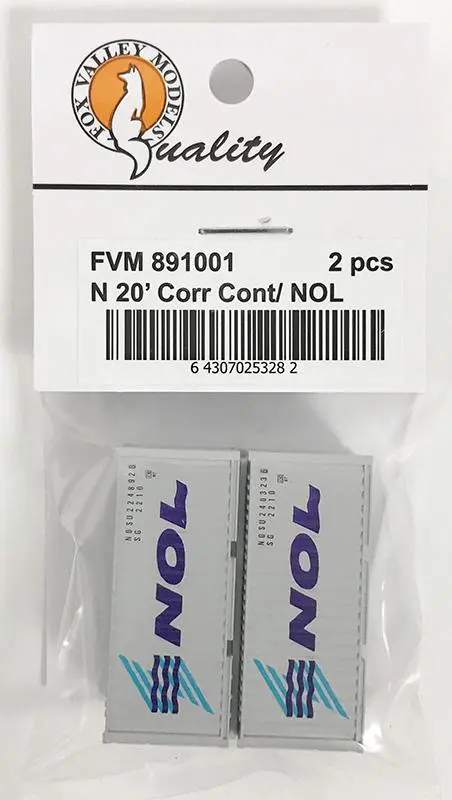 282-Fvm891001 - 20’ Corrugated Container - Nol 2Pc (N Scale) 1