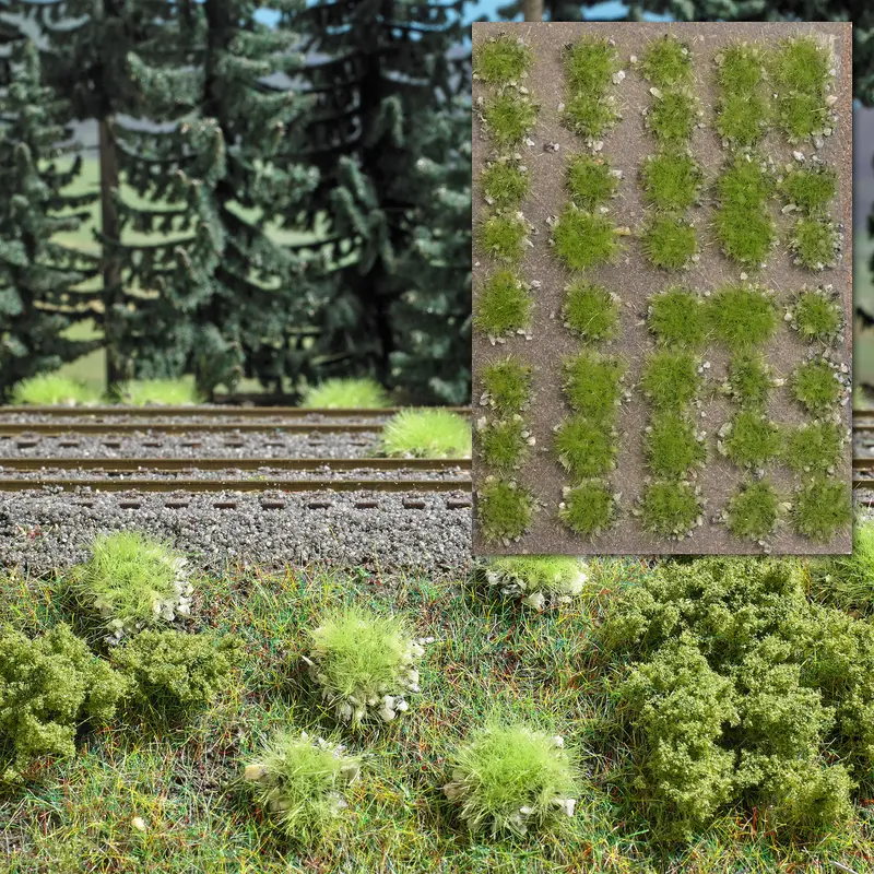 3551 - Tuft Of Grass With Stones - Spring (Ho Scale) 1