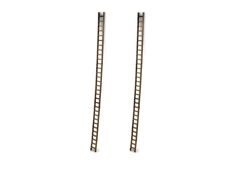 361-553 - Custom Details - Brown Wood Ladder (2Pk) (Ho Scale) 1