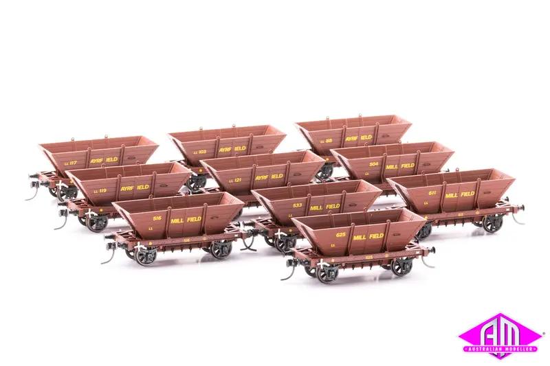 4 Wheel ‘Ll’ Steel Frame Coal Hoppers, Ayrfield & Millfield 10 Pack Ll03 1
