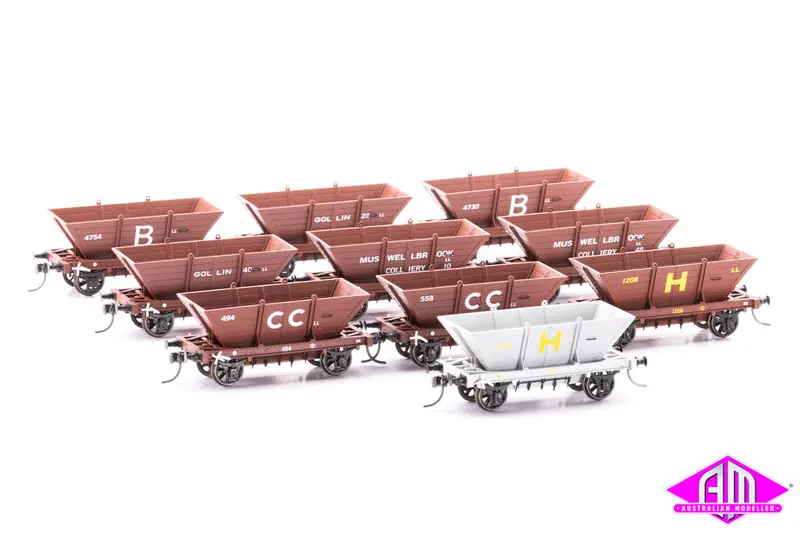 4 Wheel ‘Ll’ Steel Frame Coal Hoppers, Mixed 10 Pack Ll07 1