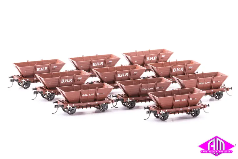 4 Wheel ‘Ll’ Steel Frame Coal Hoppers, Mixed 10 Pack Ll10 1