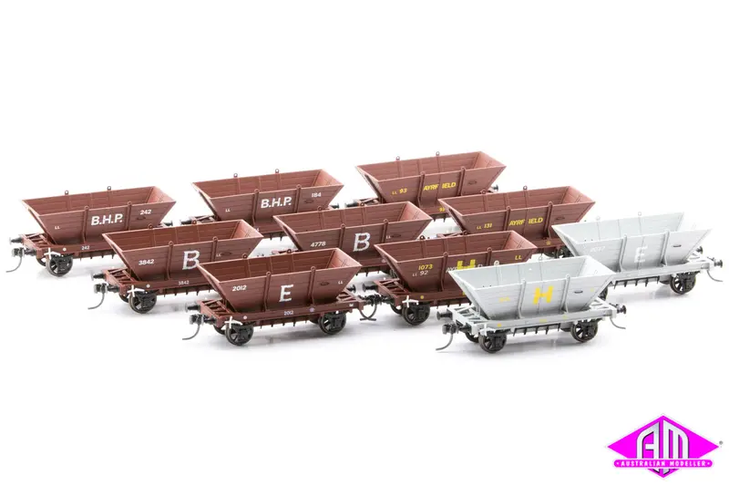 4 Wheel ‘Ll’ Steel Frame Coal Hoppers, Mixed 10 Pack Ll14 1