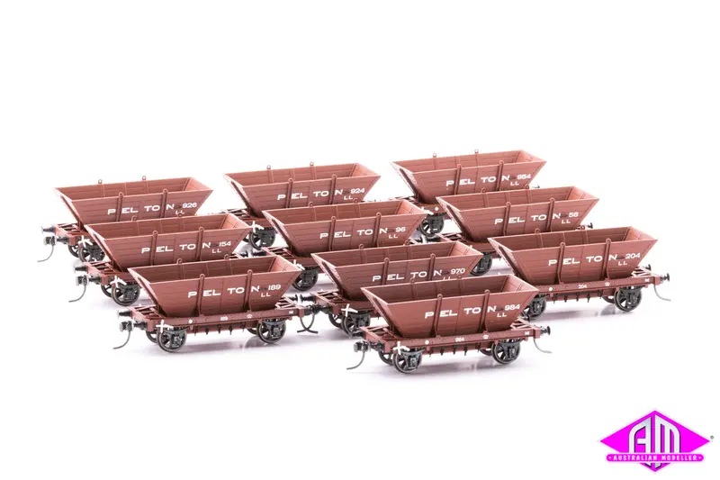 4 Wheel ‘Ll’ Steel Frame Coal Hoppers, Pelton 10 Pack Ll01 1
