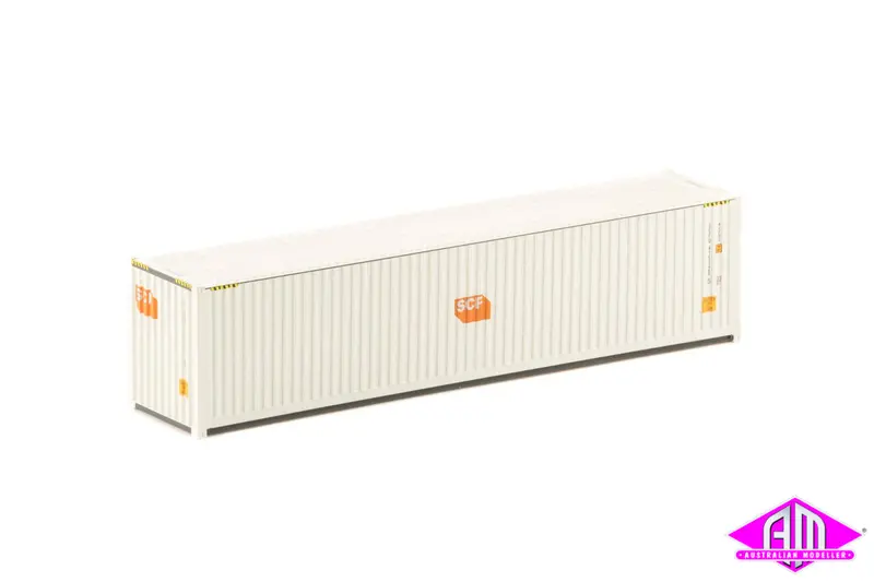 40 Foot Container Scf White With Small Orange Logo V4 - Twin Pack Con-148 1