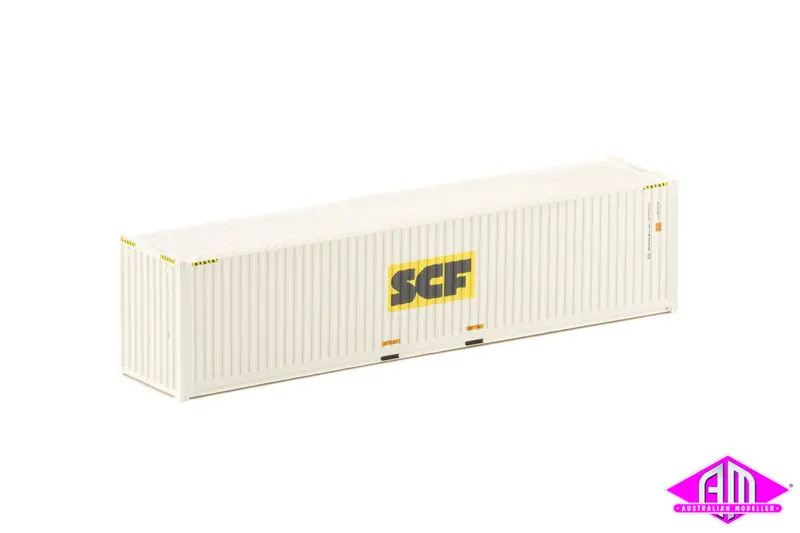 40 Foot Container Scf White With Yellow & Grey Logo V1 - Twin Pack Con-134 1
