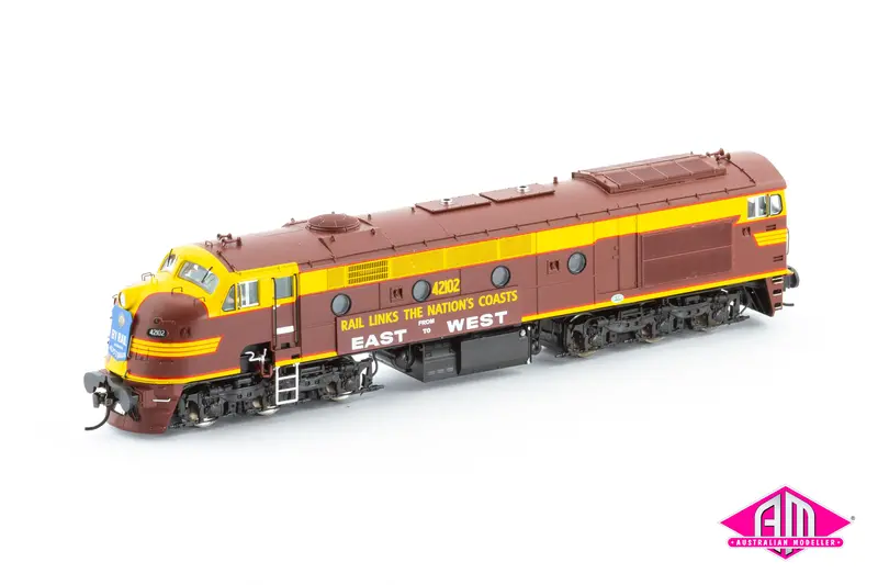 421 Class Locomotive 42102 Indian Red, Red Lining "First Through Train" Nameplate (421-20) Ho Scale 1