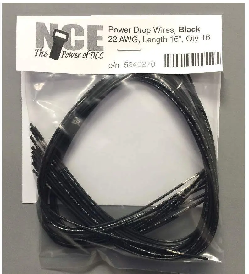 524-270 - Power Dropper Wire - Black - 40Cm (16Pc) 1