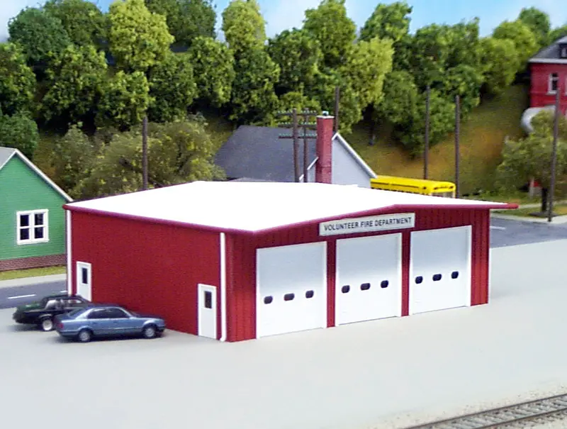 541-0192 - Fire Station Kit - Red (Ho Scale) 1