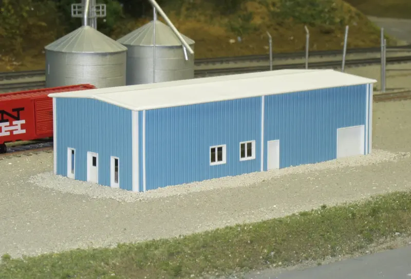541-8003 - Prefab Warehouse Kit - Blue (N Scale) 1