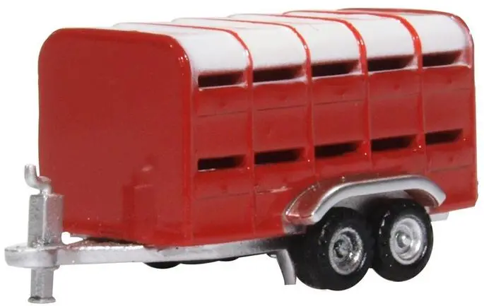 553-Nfarm004 - Livestock Trailer - Red (N Scale) 1