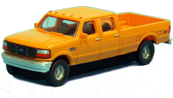 618-N36l65702 - 1992 Ford F-250 Series Super Duty 4X4 Crew Cab Pickup Set - Yellow(N Scale) 1