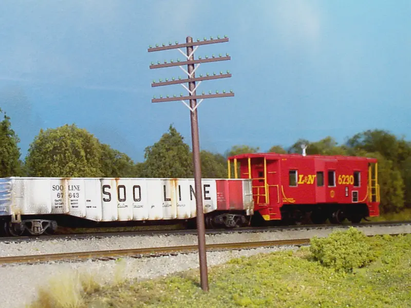628-0034 - Rix Telephone Poles - 4 Crossarms Per Pole (Ho Scale) 1