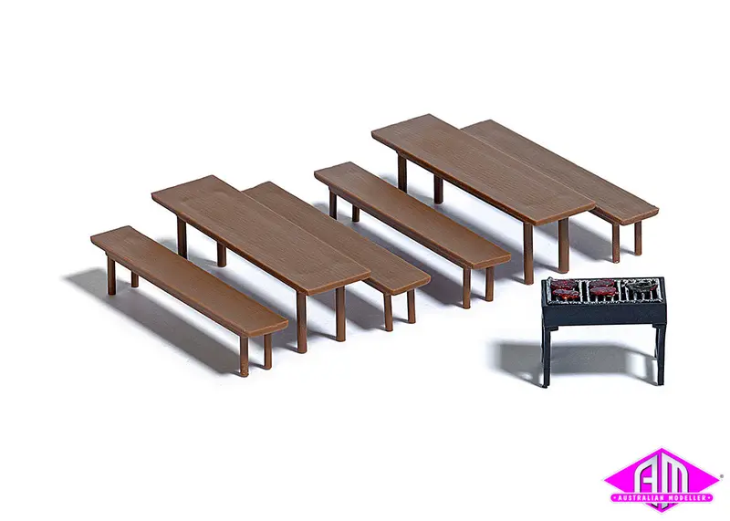 7782 - Beer Garden Furniture And Grill (Ho Scale) 1