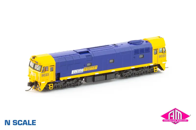 80 Class Locomotive 8033 Pacific National Blue/Yellow (N80-13) N-Scale 1