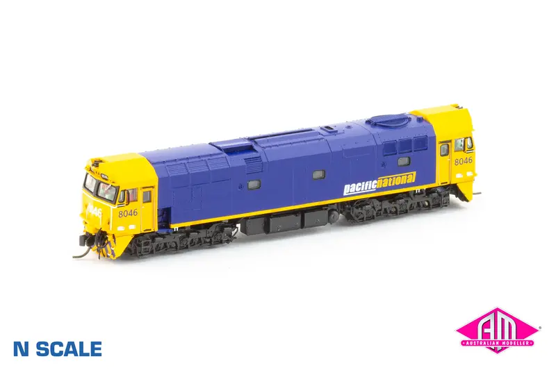 80 Class Locomotive 8046 Pacific National Blue/Yellow (N80-14) N-Scale 1